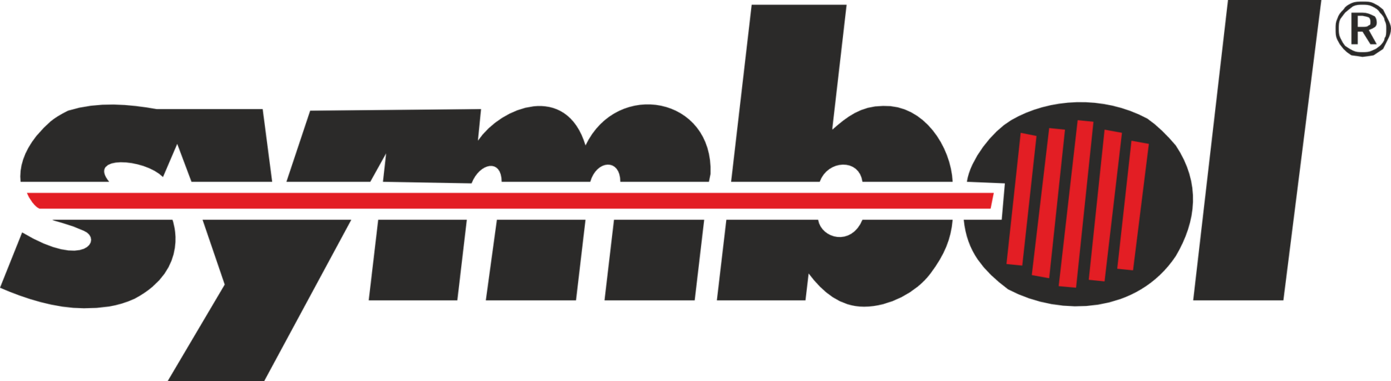 Symbol Technologies logo — the word symbol in lower case, struck through by a red laser line