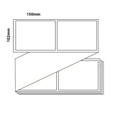 102 by 150 mm white label, 3,000 per box, no ribbon needed.